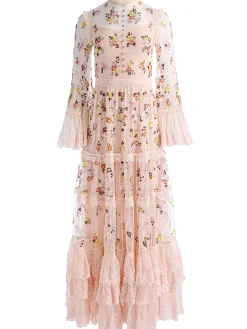 ALLEGRA EMBELLISHED LACE MAXI GOWN