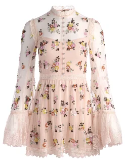 ALLEGRA EMBELLISHED LACE MINI GOWN