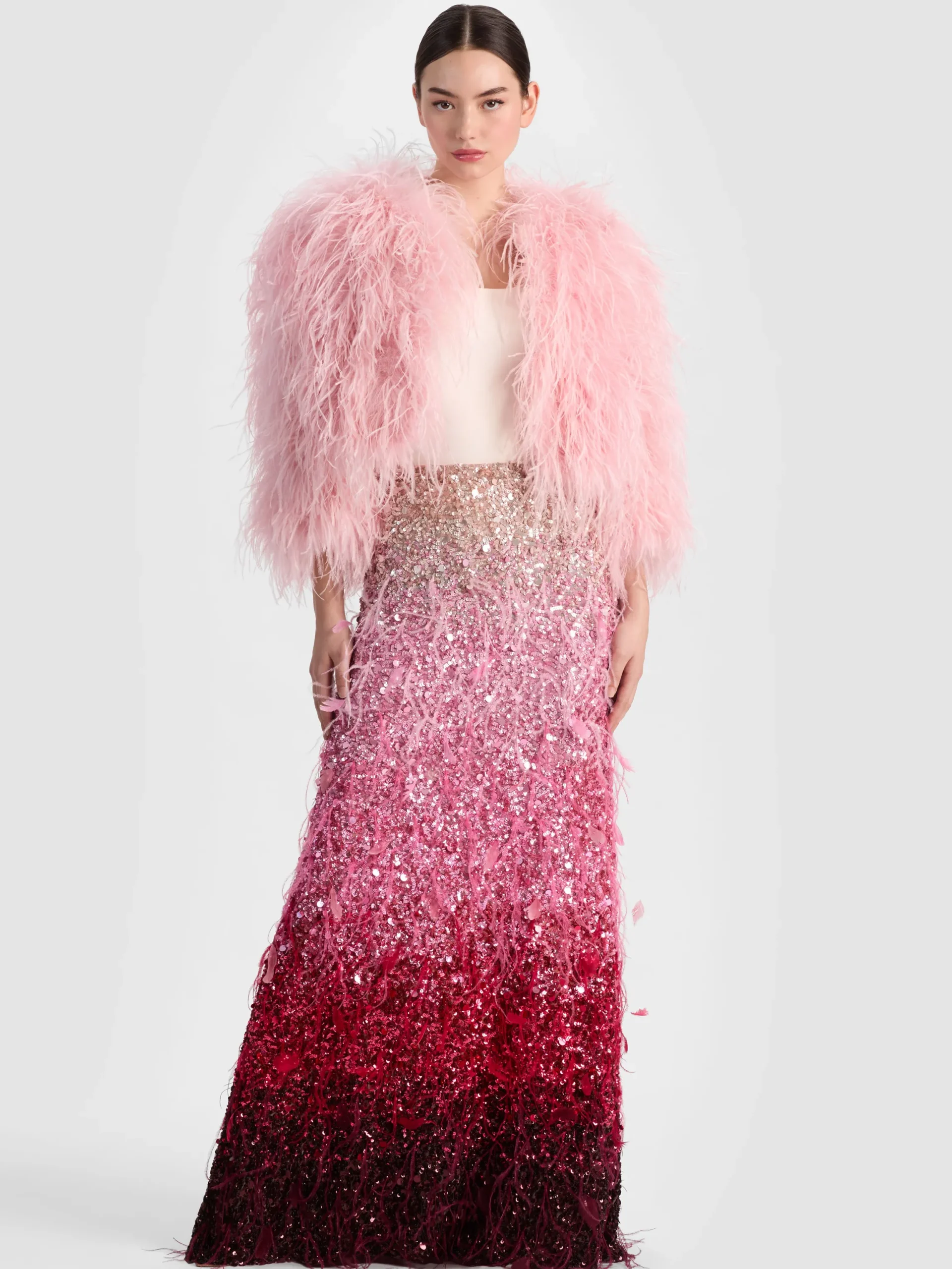 ASHTON FEATHERED SKIRT