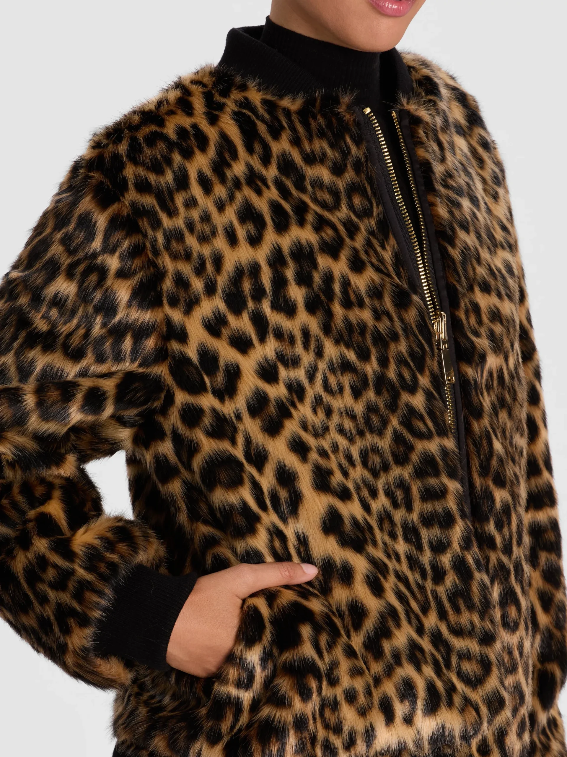 BECKY REVERSIBLE FAUX FUR BOMBER JACKET