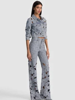 CHLOE LASER-CUT DENIM JACKET