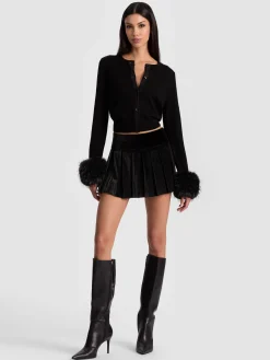 DOLLIE FAUX FUR CUFF CARDIGAN