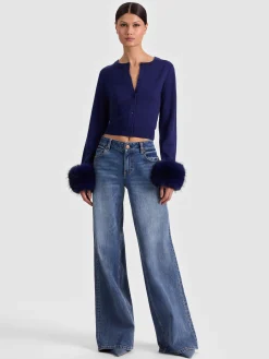 DOLLIE FAUX FUR CUFF CARDIGAN