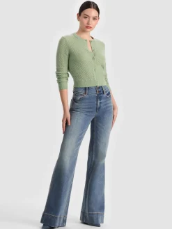 DOLLIE POINTELLE CASHMERE CARDIGAN