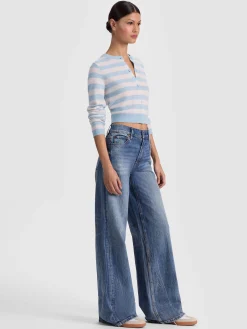 DOLLIE STRIPED CASHMERE CARDIGAN