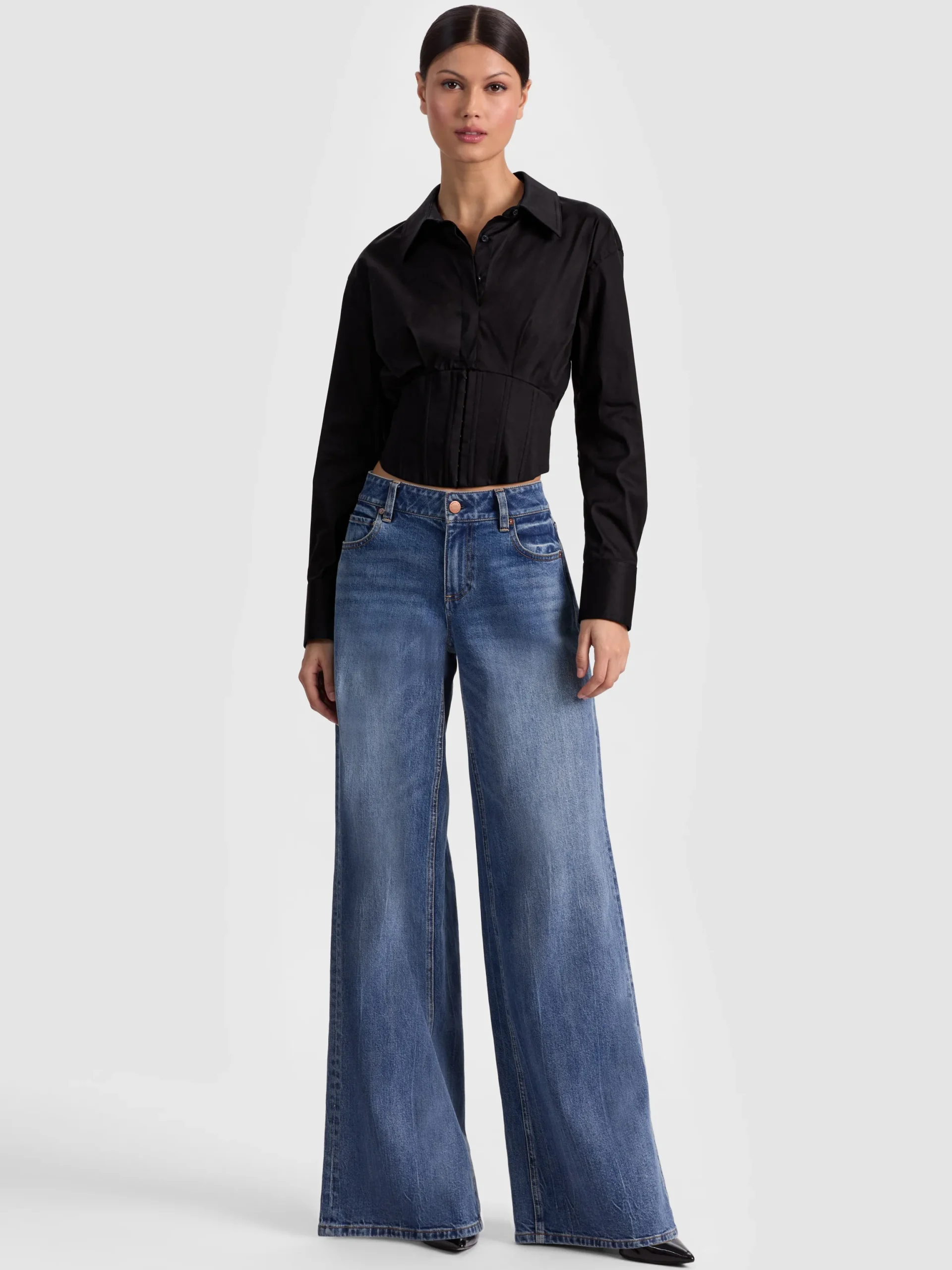 EDIE CORSET BUTTON DOWN