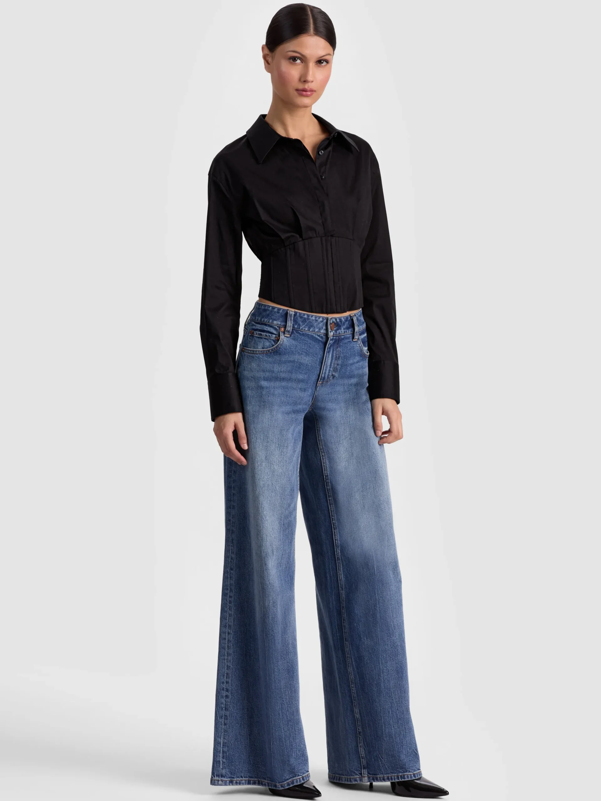 EDIE CORSET BUTTON DOWN