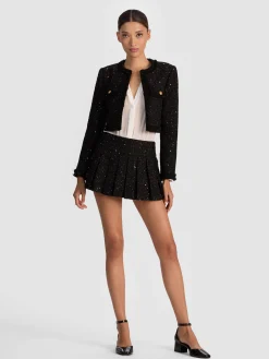 EMILIE EMBELLISHED TWEED MINI SKORT