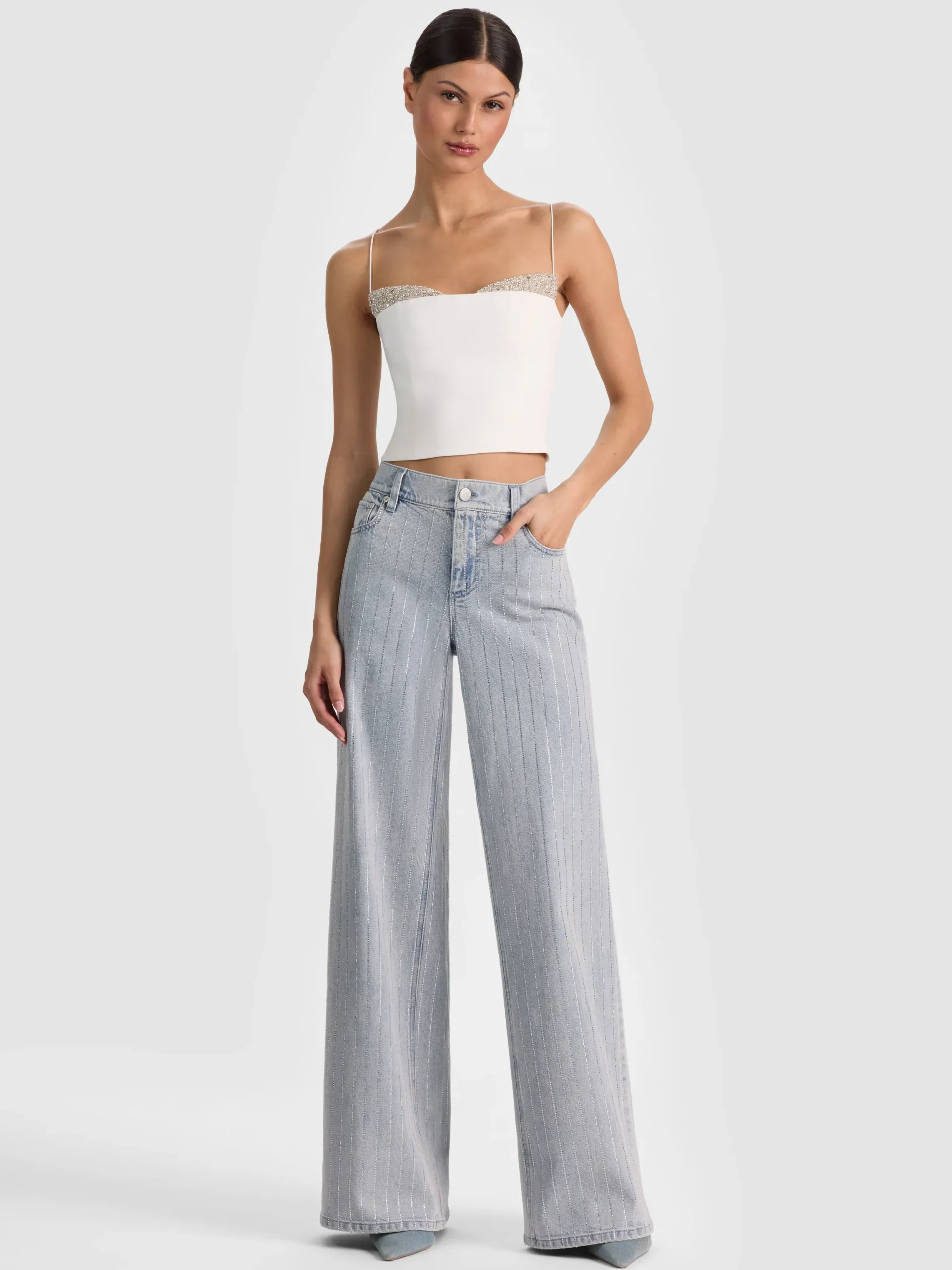 HALLIE EMBELLISHED PEEKABOO TOP