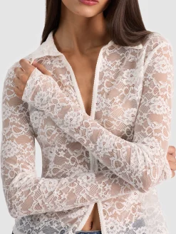 KARA LACE BUTTON DOWN