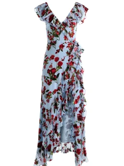 KRISTEN RUFFLE WRAP MAXI DRESS