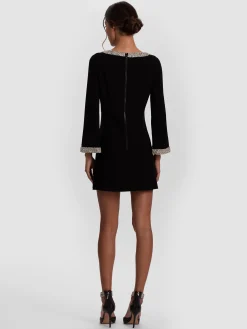 MAILYNN EMBELLISHED TRIM MINI DRESS