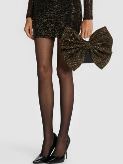 RAVEN EMBELLISHED BOW BAG