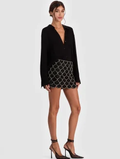 RUBI EMBELLISHED MINI SKIRT