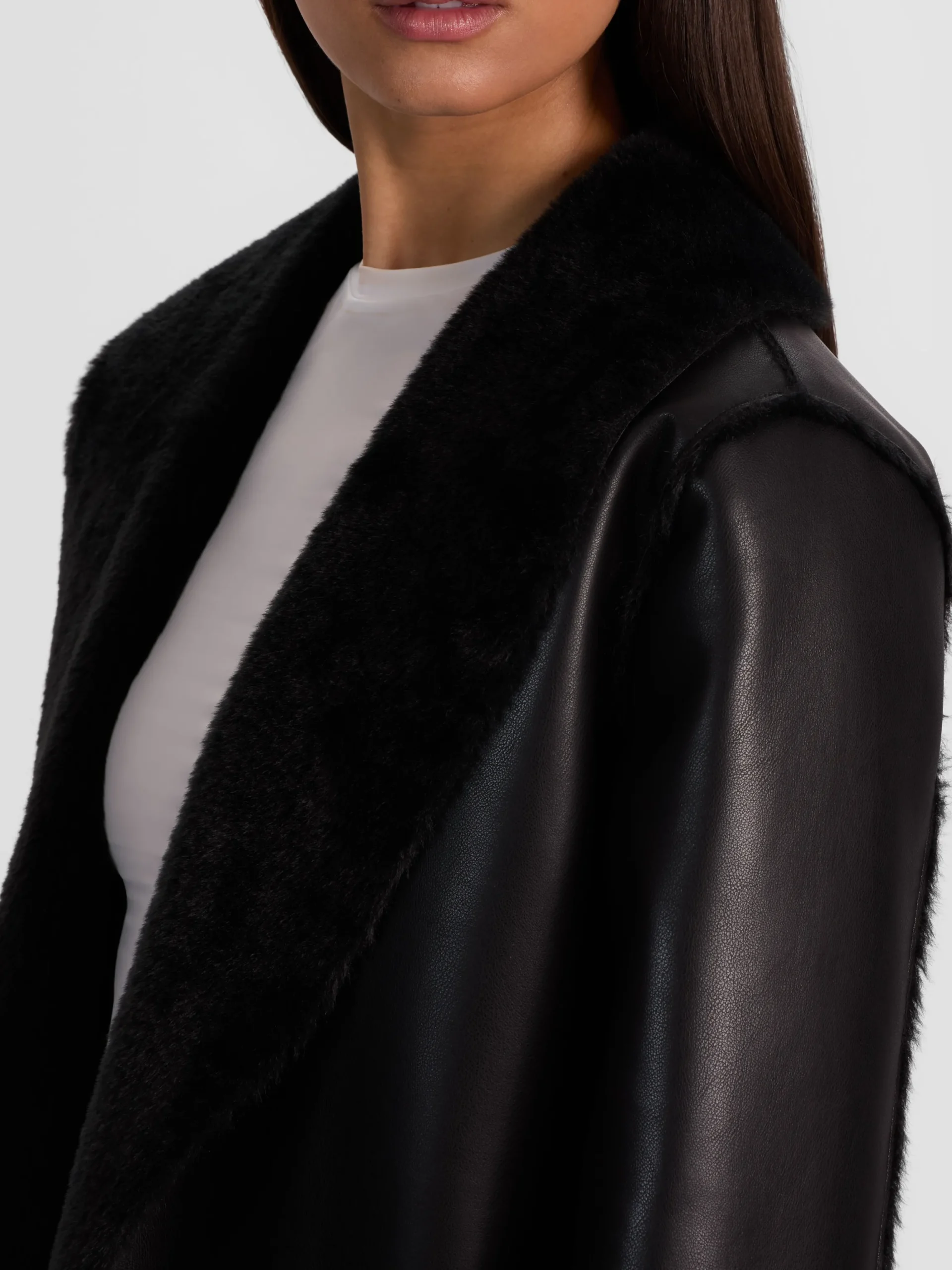 SHELBY FAUX SHEARLING MAXI COAT