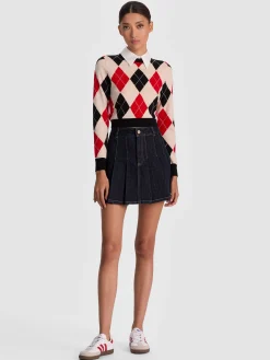 SUZIE DENIM PLEATED MINI SKIRT